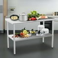 thumbnail image 7 of ROVSUN 48'' x 24''Stainless Steel Metal Table Adjustable Under Shelf, 7 of 7