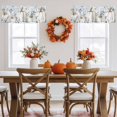 thumbnail image 5 of Thanksgiving Valances for Windows, 42 x 18in, Blue Leaf Berry Pumpkin Autumn Flower Rod Pocket Kitchen Valance Curtain Light Filtering Window Treatments for Living Room Bedroom, 1 Panel, 5 of 7