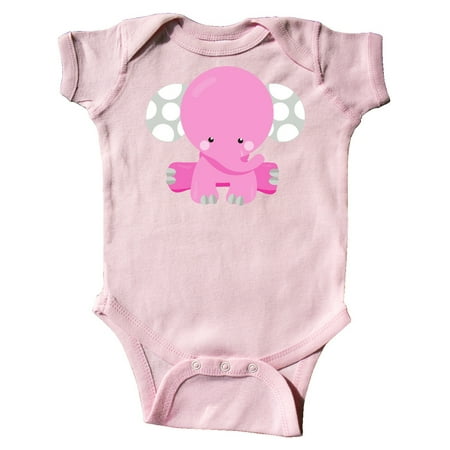 

Inktastic Pink Elephant With Dotted Ears Baby Elephant Gift Baby Girl Bodysuit