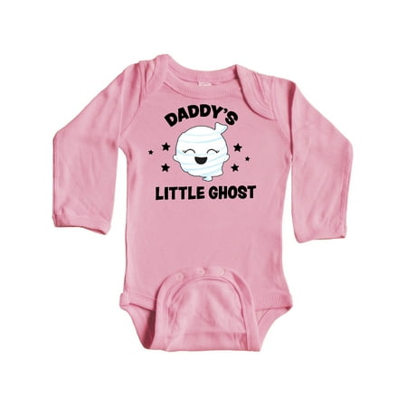 

Inktastic Cute Daddy s Little Ghost with Stars Gift Baby Girl Long Sleeve Bodysuit