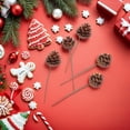 thumbnail image 3 of 30 unidades de ramilletes de piñas navideñas para decorar el árbol, piñas naturales en ramas alambradas, tallos rústicos para centros de mesa navideños, arreglo floral navideño., 3 of 8