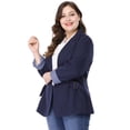 thumbnail image 1 of GRACE & GRANDEUR Blazer Décontracté pour Femme Grande Taille à Rayures, Poignets, Revers Cranté, 1 of 6