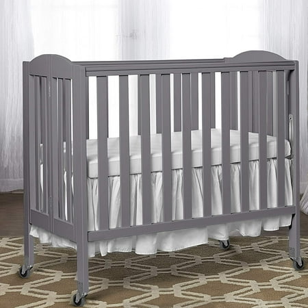 Dream On Me 3 In 1 Folding Portable Crib Steel Grey Large
