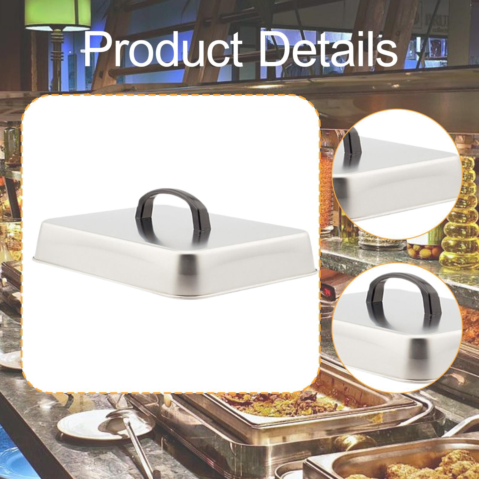 QSTDGVPW Grill Lid Rectangular Steaming Cover Lid for Flat Top Griddle Teppanyaki BBQ 31x24x5cm