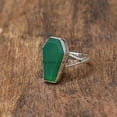 thumbnail image 2 of Green Onyx Genuine Gemstone Coffin Ring, Natural 925 Sterling Silver, Statement Ring, Promise Ring, Metaphysical Ethnic Ring, Bridesmaid Gifts, Couples, Best Friend Gifts Ring (green-onyx), 2 of 6