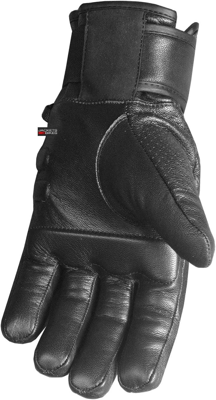 Men's Motorcycle Premium Leather Gel Padded Palm Street Cruiser Protected Biker Gloves Reflective Black M