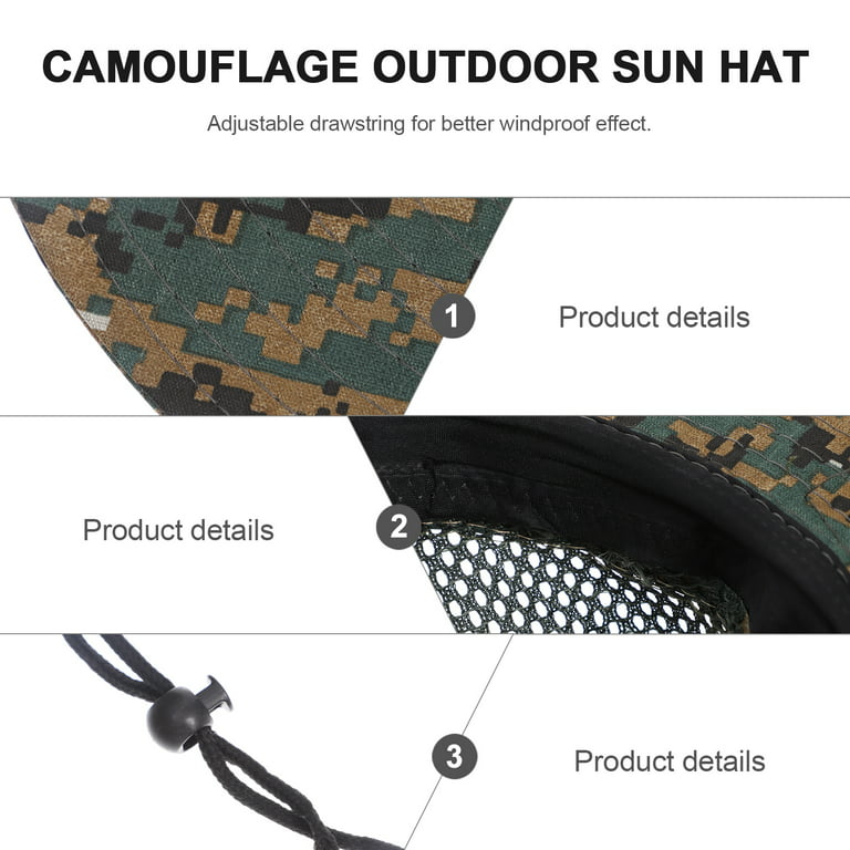 Digital Camouflage Sun Protection Four Vent Hole Big Hat Adjustable Fishing  Hat Mesh Design Climbing Outdoor Anti-UV Supplies for Men Women 