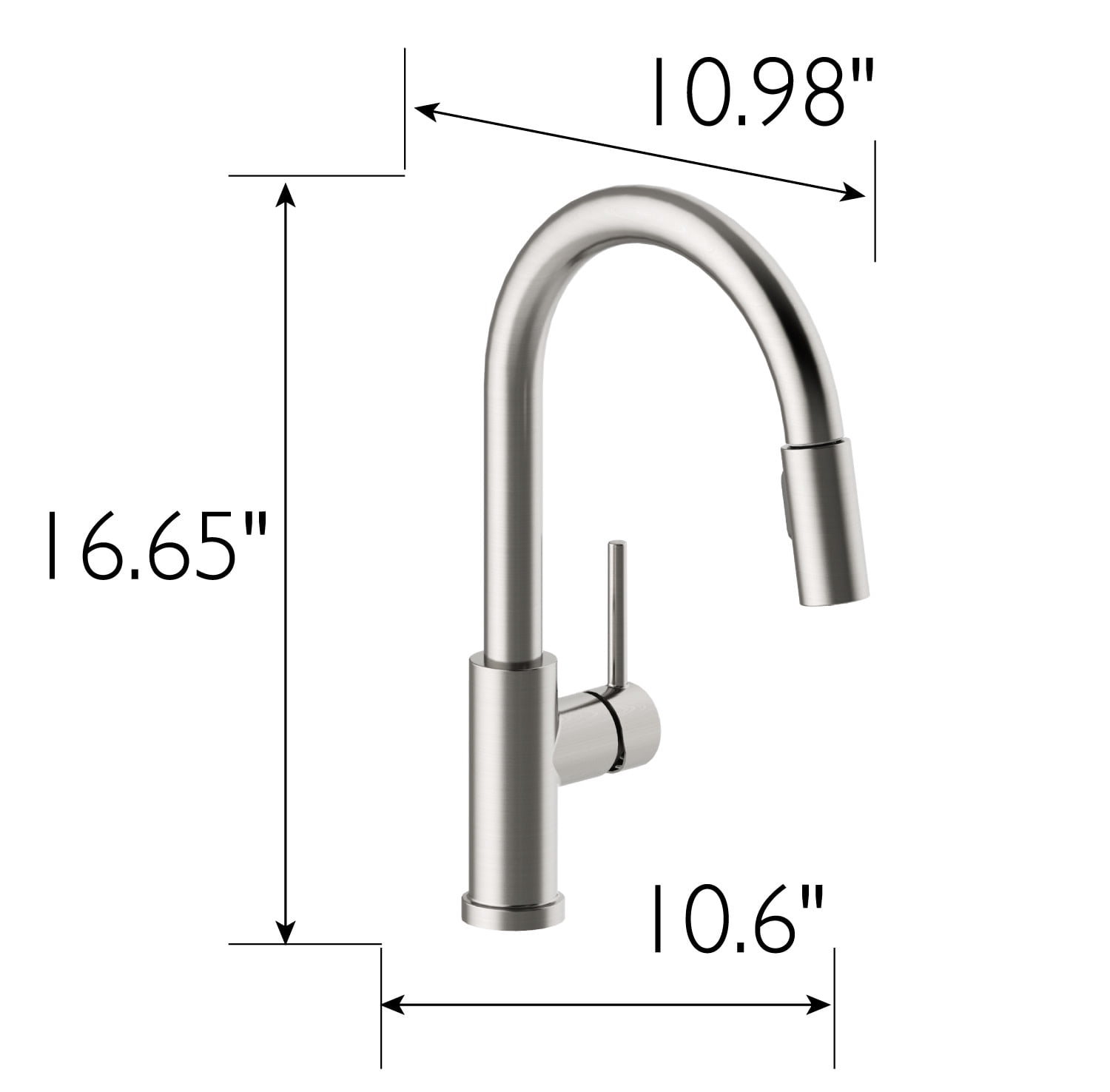 Design House Eastport II Pull-Down Kitchen Faucet in Satin Nickel
