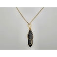 thumbnail image 5 of Black Obsidean Point Necklace Wire wrapped Genuine Gold Tone, 5 of 8