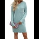 thumbnail image 2 of Vestido Mini Informal de Otoño para Mujer, con Cuello Redondo, Larga y Canalé Lago Verde XXL, 2 of 9