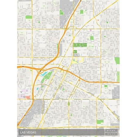 Las Vegas, United States of America Map Laminated Poster Wall