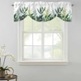 thumbnail image 2 of Tie Up Valances for Windows, Green Leaves Adjustable Valance Curtains Window Treatment for Living Room/Bedroom, Summer Botanical Tropical Plants Leaf Rod Pocket Kitchen Curtains & Drapes 42x18 Inch, 2 of 9