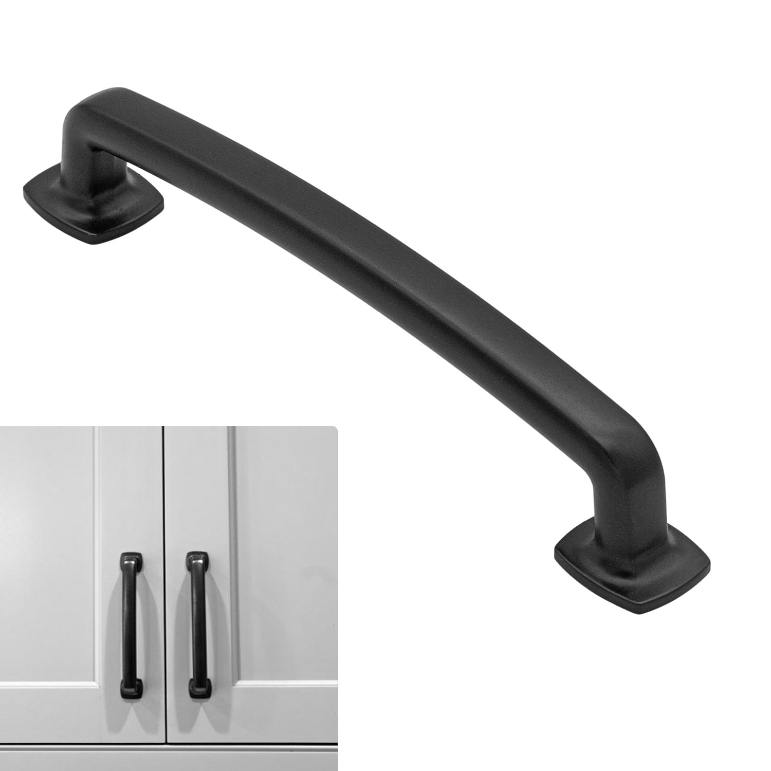 Matte Flat Black Cabinet Hardware Pull Drawer Handle, 96 ...