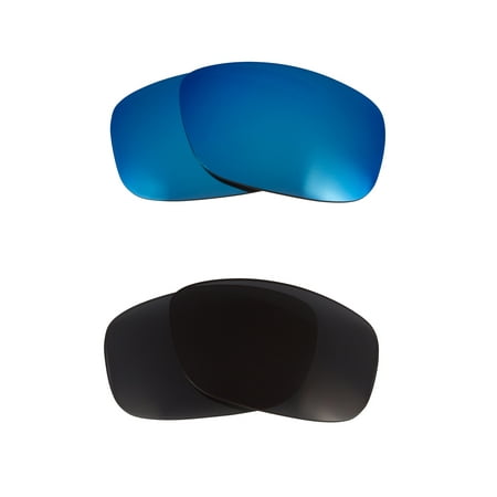 Square Wire (2006) Replacement Lenses Polarized Grey & Blue by SEEK fits OAKLEY