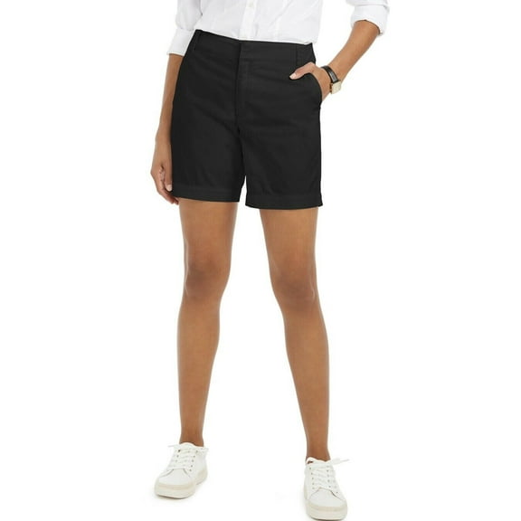 Charter Club Women's Twill Casual Shorts Black Pockets Size 8
