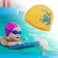 thumbnail image 2 of Unique Bargains 1 Pc Knitted PU Cartoon Crocodile Swim Cap Yellow, 2 of 6
