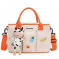 thumbnail image 1 of Bolsa de pañales, bolsa de mensajero de hombro de viaje para mamá y papá, bolsa de bebé multiusos para niños y niñas, (beige) Feliz Sencillez, 1 of 5