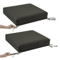 thumbnail image 3 of Classic Accessories Ravenna® Square Patio Seat Cushion Slip Cover - Durable Outdoor Cushion, Espresso, 25"L x 25"W x 5"Thick, 3 of 15