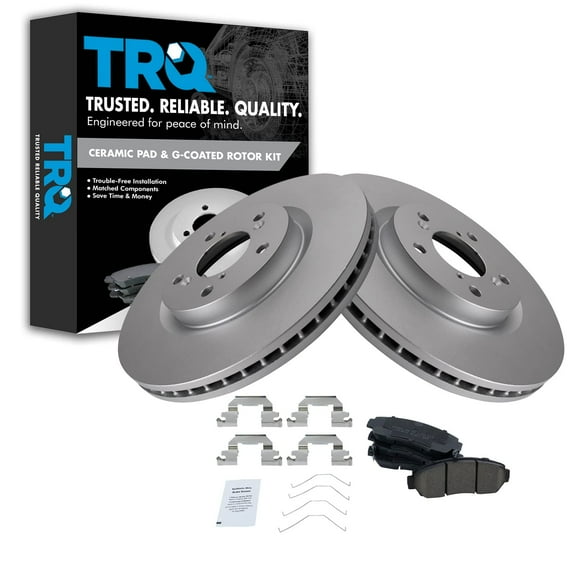 TRQ Front Premium Ceramic Brake Pad & Coated Rotor Set Fits Select 11-14 Honda Odyssey