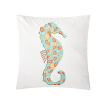 Grand Seahorse Beaded Pillow, 18" x 18"
