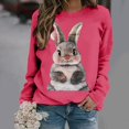 thumbnail image 4 of jovatis Ensembles Courts pour Femmes 2 Pcs Pâques T-Shirt à Col Rond pour Femmes Manches Raglan Imprimé à Manches Longues Chandail à Capuchon, 4 of 6