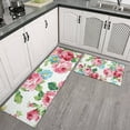 thumbnail image 2 of Pioneer Flower Floral Print Pattern Kitchen Rugs Sets Of 2,Anti Fatigue Kitchen Mat Rugs Non Slip Washable,Decorative Kitchen Floor Mats for Kitchen,Sink,Laundry,17"x30"+17"x47", 2 of 7