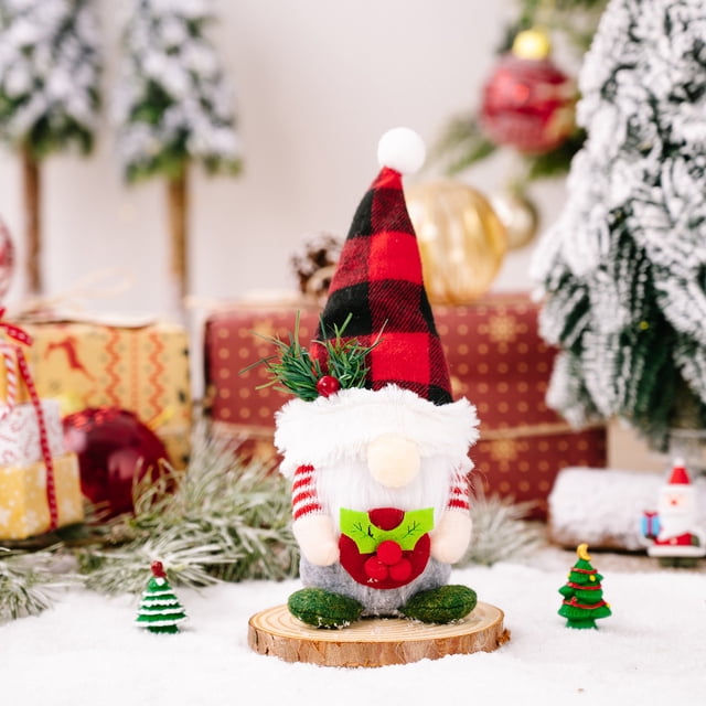 Adornos para árbol de Navidad Fiudx decoraciones navideñas Papá Noel hecho a mano
