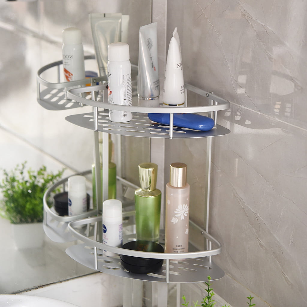 Utility Double Tripod Aluminum Frame Bathroom Kitchens Fan Corner Bracket Shelf 