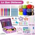 thumbnail image 2 of Tejido Crochet Kit, 63PCS Kit de Ganchillo para Principiantes, Viene con Ganchillo, Hilo, Accesorios para Tejer y Bolsa de Almacenamiento, 2 of 4