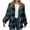 Green, variant on Womens Jacket Plaid Blue Winter Double-sided Fleece Long Sleeved Long Cardigan Over Top Coat Outwear XL
