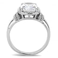 thumbnail image 3 of Women's Stainless Steel Halo Engagement Ring with Cubic - Size 9, 3 of 4