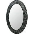 thumbnail image 2 of DecorShore Traditional Decorative Mosaic Mirror - 32x24 in Oval Shape Hanging Black & Silver Wall Mirror, 2 of 15