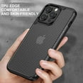 thumbnail image 6 of K-Lion for iPhone 14 Pro Max 6.7 Inch Hybrid Slim Case, Translucent Frosted Fiber Texture Acrylic Back Soft TPU Edges Anti-Scratch Airbag Shockproof Protection Matte Back Case,Black, 6 of 7