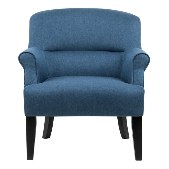 HomeFare Welt Trim Accent Arm Chair in Denim Blue