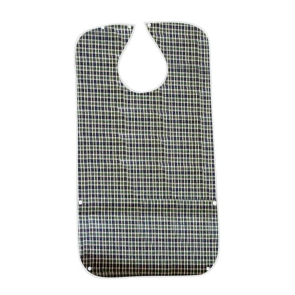JilgTeok 2 Packs Adult Bibs for Elderly - Washable Reusable Snap Closure Clothing Protector with Pocket for Mealtime, Spills & Nursing Care