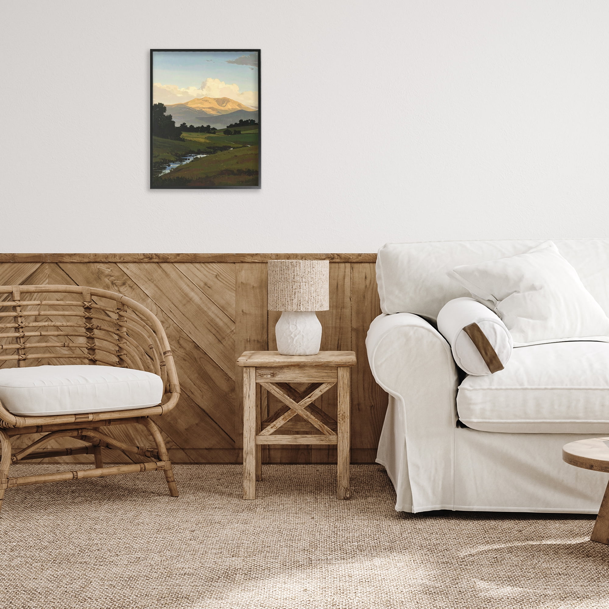 Stupell Industries Across The Valley Nature Black Framed Giclee Art, design by Alonza Saunders