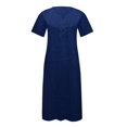 thumbnail image 4 of QJUHUNG Dégagement Femmes Casual Col Rond Imprimé Été Poches à Manches Courtes Robe, 4 of 6