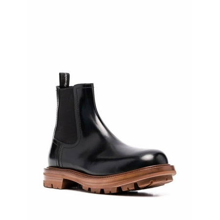

Alexander Mcqueen Men s Chelsea Black / Cedar Brown Leather Boots Brand Size 40 ( US Size 7 )
