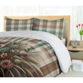thumbnail image 3 of Ambesonne Flowers Duvet Cover Set, Cottagecore Floral Plaid, Calking, Pale Teal Dried Rose Tan, 3 of 4
