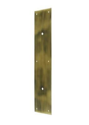 ANTIQUE HUGE SOLID BRASS ORNATE ART DECO 13" DOOR PULL & 15.5" PUSH PLATE SET