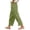 Army Green, variant on Women's Solid Elastic Waist Button Side Open Cropped Pants 7/8 Functional Casual Orange M