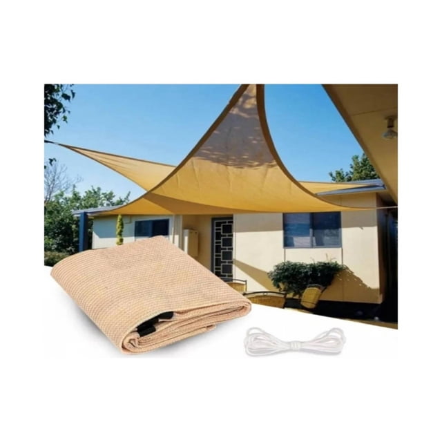 Toldo triangular de malla antiUV de 3 x 3 x 3 m para exteriores
