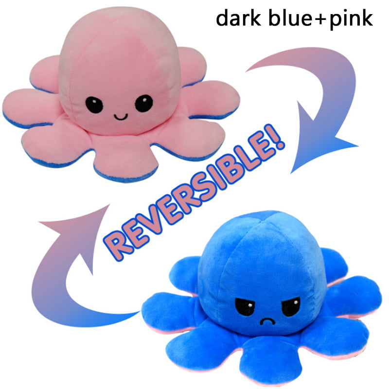 Double-Sided Flip Reversible Octopus Plush Toys Marine Life Animals Doll Funny-U 