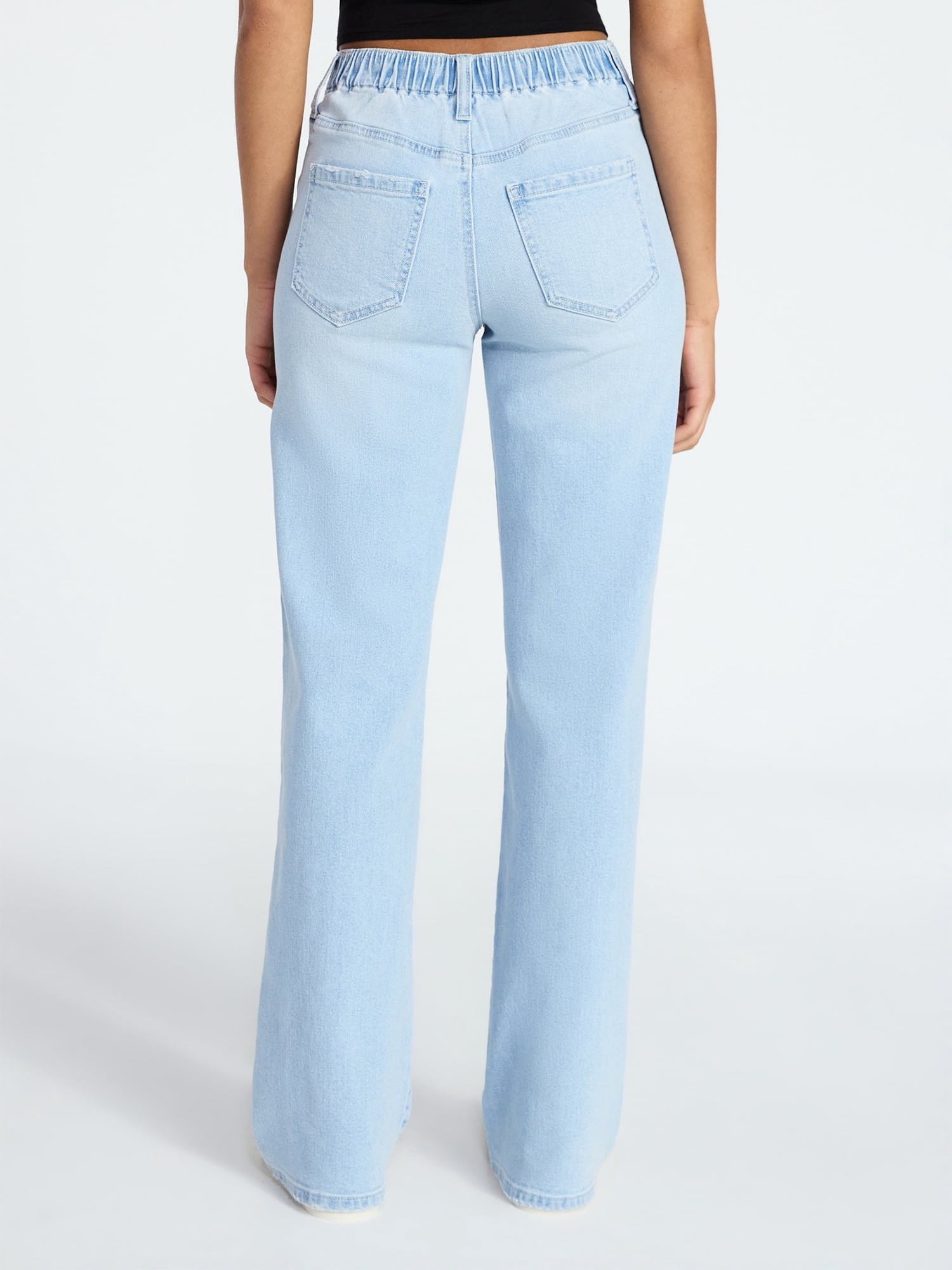 No Boundaries High Rise Baggy Wide Leg Jeans, 32" Inseam, Women's and Women's Plus Sizes XXS-4X