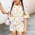 thumbnail image 2 of Girls Summer Clothes Size 7-8 2 Piece Outfits Cute Preppy Animal Print Clothing Sets Casual Short Sleeve T Shirts Top and Shorts Sport Lounge Set Beige 2-3 Years, 2 of 7
