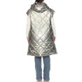 thumbnail image 3 of White Mark Women's Plus Size Metallic Long Puffer Vest, 3 of 6
