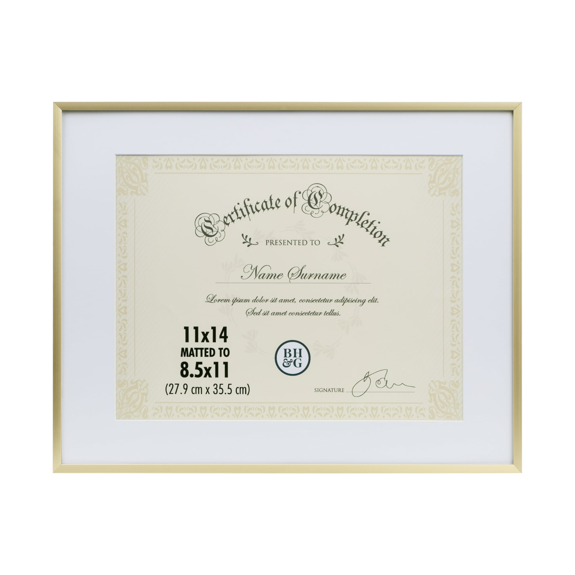 Better Homes & Gardens 8.5 x 11 Gold Document Picture Frame