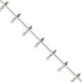 thumbnail image 1 of Sterling Silver Peridot Bead Ankle Bracelet (Weight: 3.33 Grams, Length: 9 Inches), 1 of 2