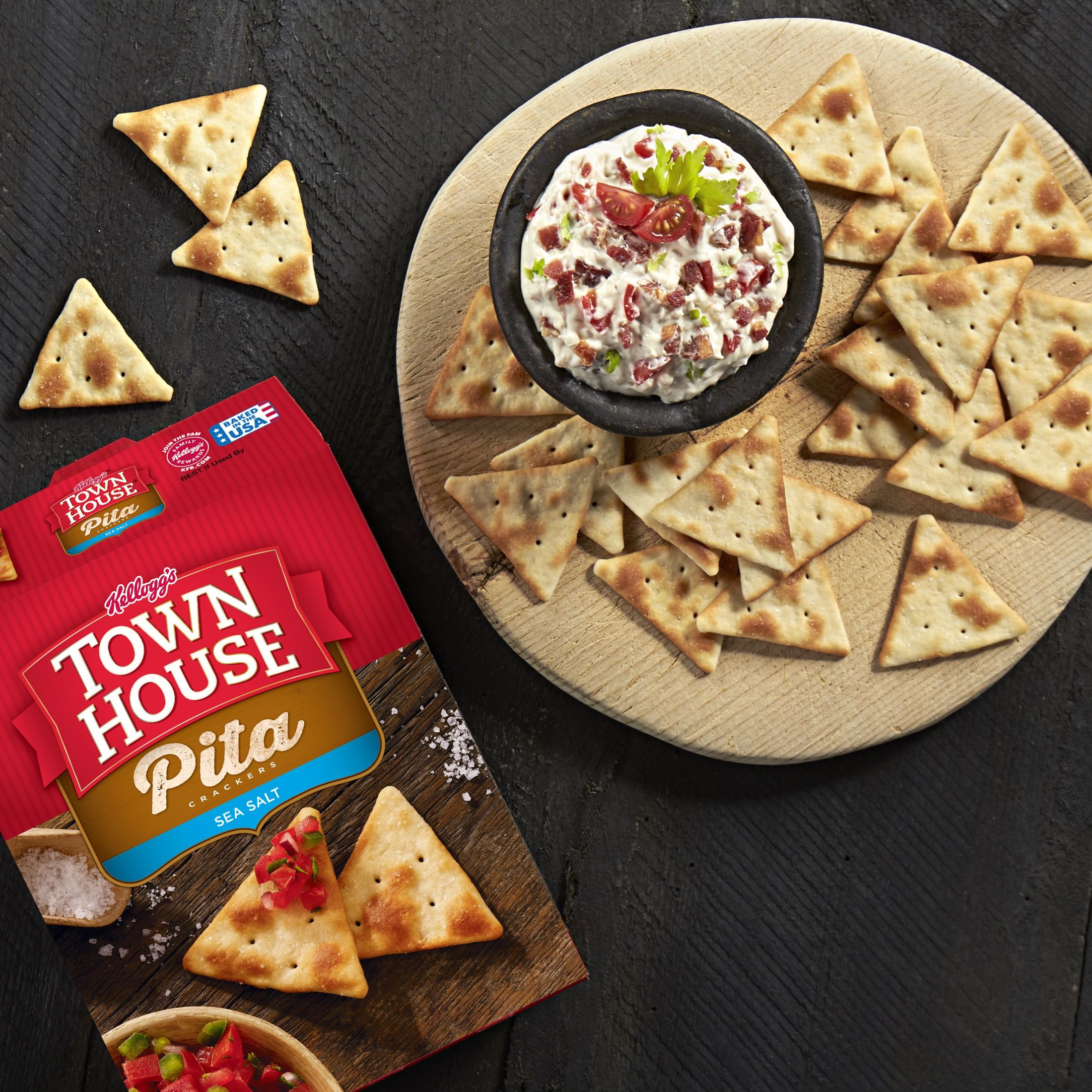 Town House Pita Sea Salt Oven Baked Crackers, 9.5 oz - image 4 of 10
