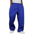 thumbnail image 2 of Men's Baggy Sweatpants Wide Leg Pants with Pockets, Oversized Lounge Pants for Home, Streetwear and Comfort Wear,Royal Blue,2XL, 2 of 4
